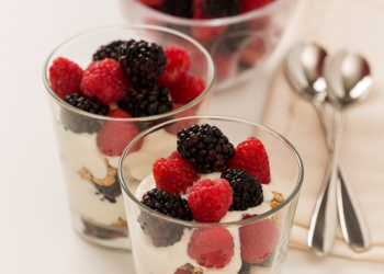 Raspberries and Blackberries with Granola and Yoghurt